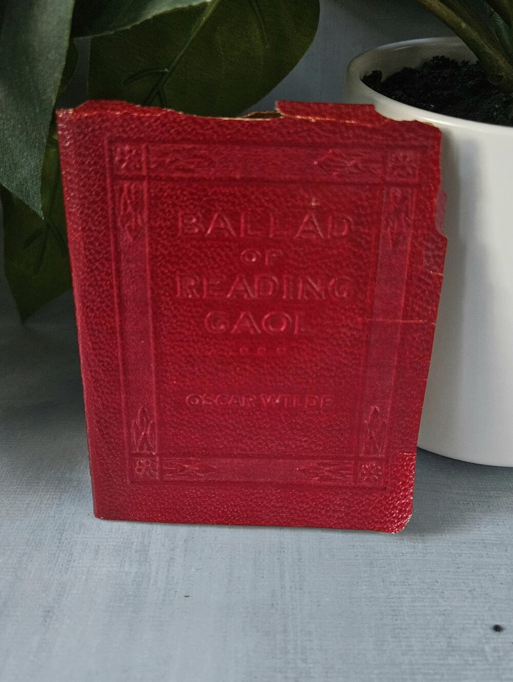 Vintage Little red Leather Library 1920's, The Ballad of Reading Gaol by Oscar W